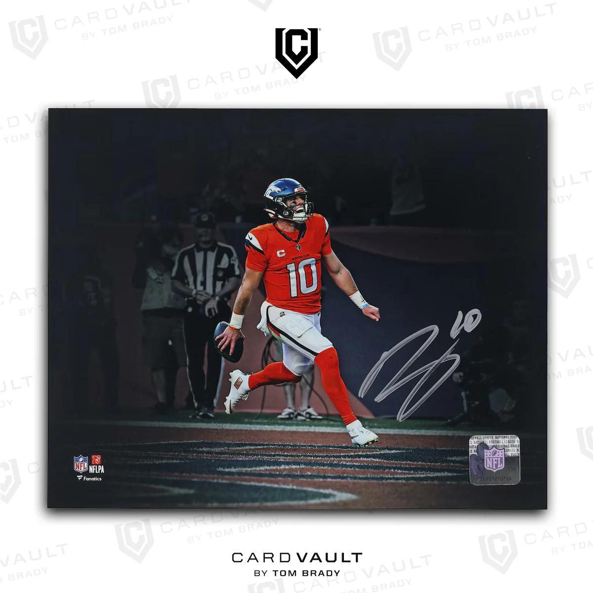 Bo Nix Denver Broncos Autographed Fanatics Authentic 8x10 Touchdown Celebration Spotlight Photograph