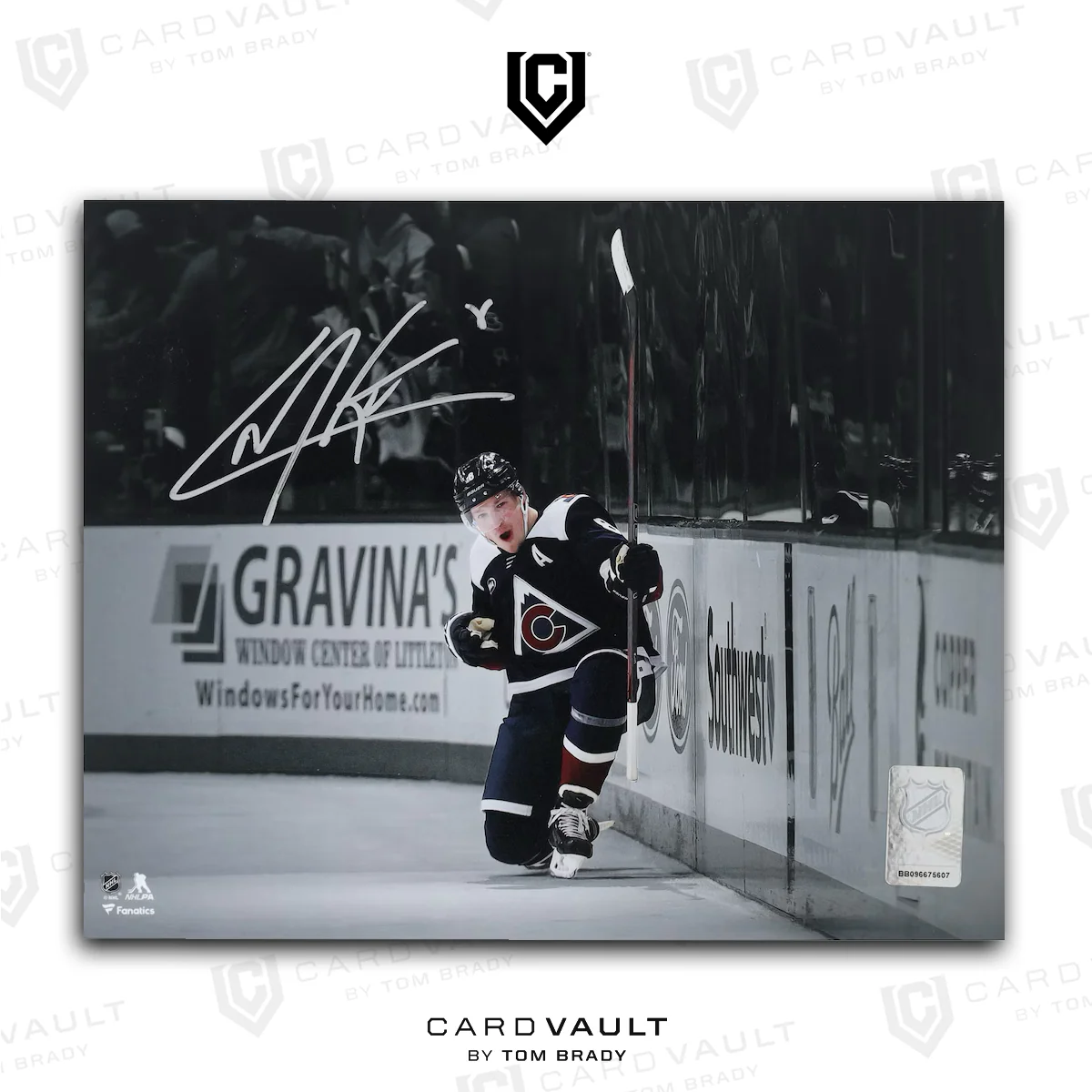 Cale Makar Colorado Avalanche Autographed Fanatics Authentic 8x10 Navy Jersey Celebration Spotlight Photograph