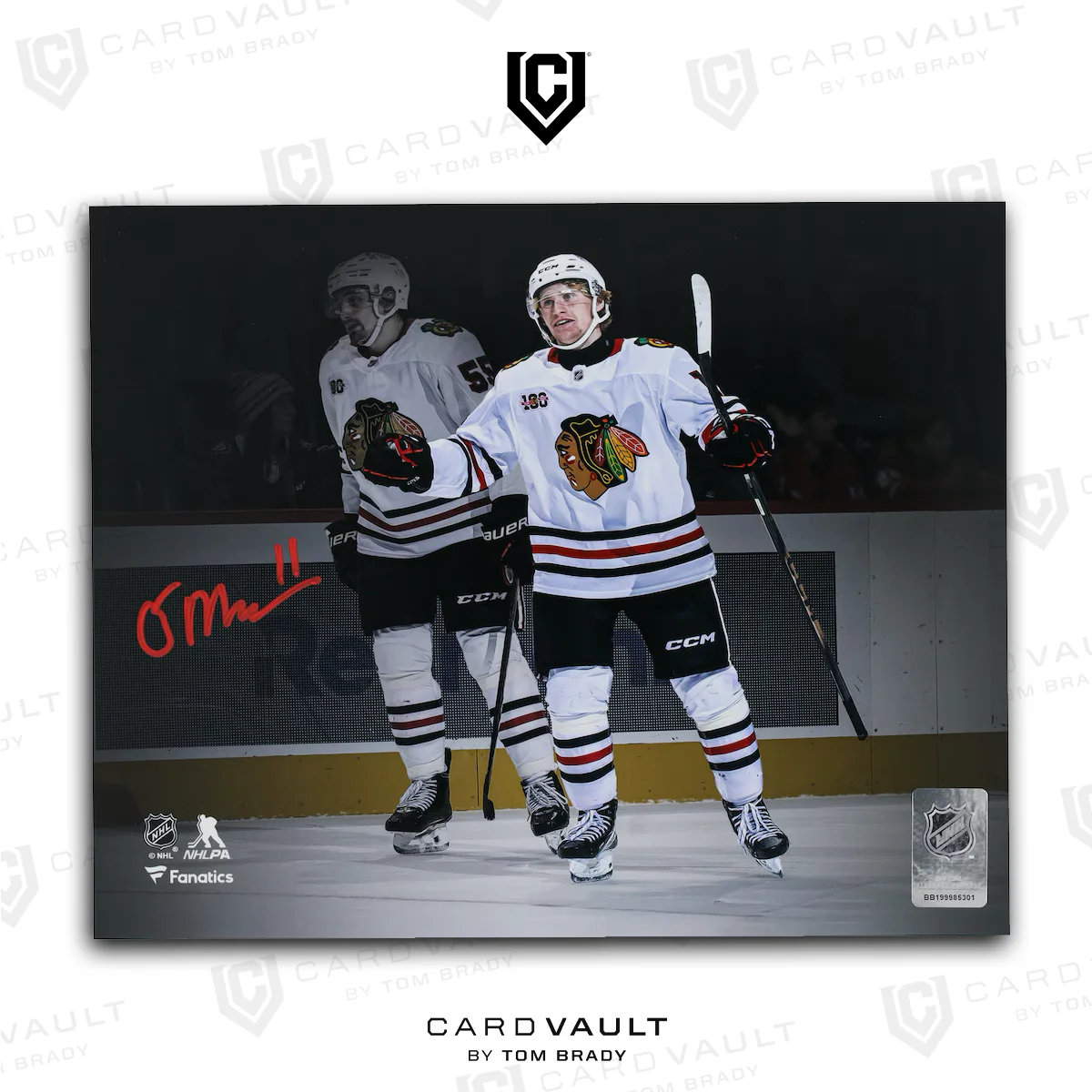 Oliver Moore Chicago Blackhawks Autographed 8x10 First NHL Goal Celebration Photograph